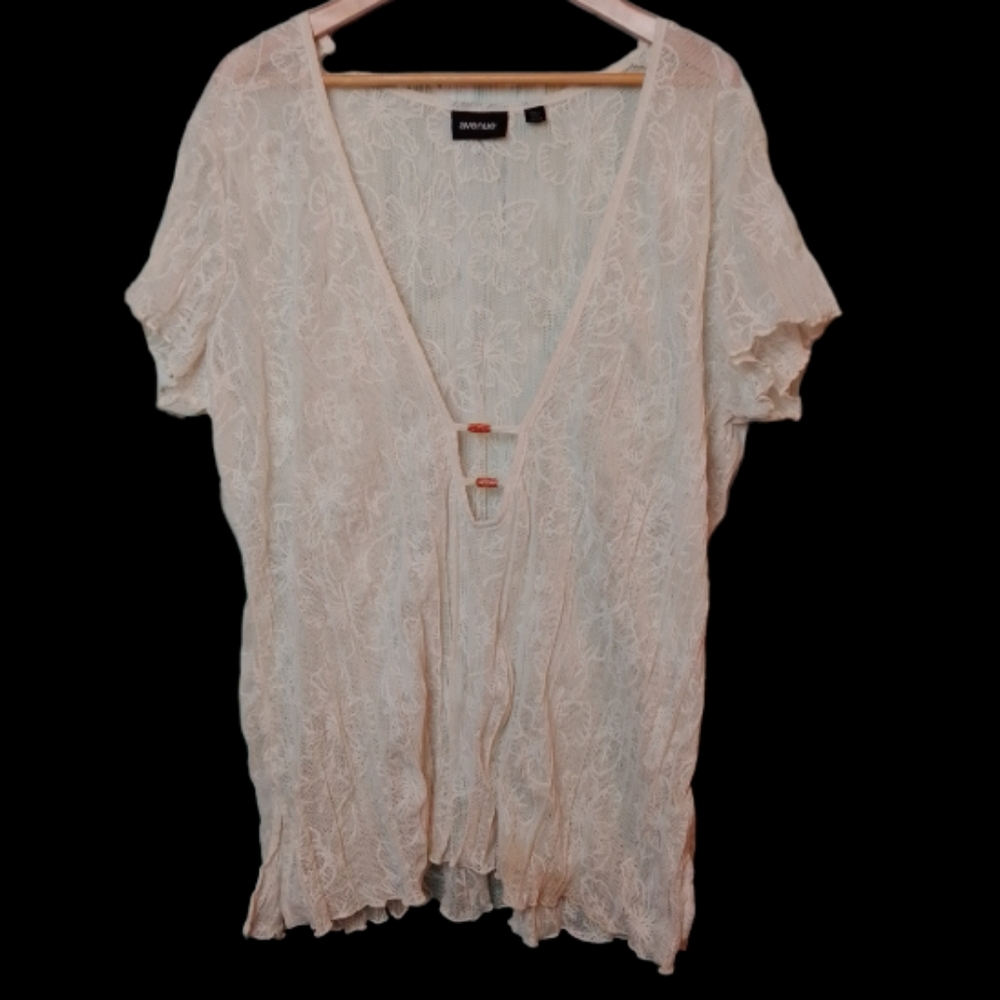 Avenue floral net pullover cream 22/24